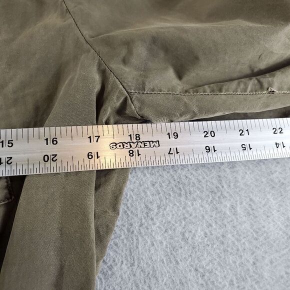 Levi's Jacket Women Small Green Solid Distress Military Utility Drawstring Waist - Picture 5 of 16